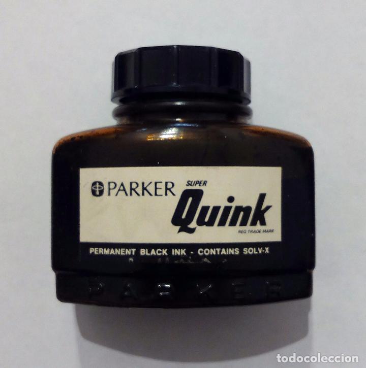 Escriban&iacute;a: TINTERO PARKER SUPER QUINK - PERMANENT BLACK INK - CON TINTA EN SU INTERIOR. - Foto 2