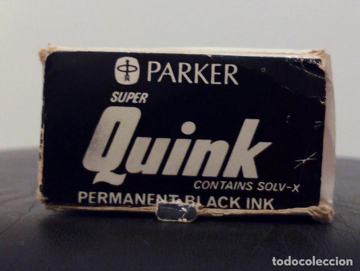 Escriban&iacute;a: TINTERO PARKER SUPER QUINK - PERMANENT BLACK INK - CON TINTA EN SU INTERIOR. - Foto 12