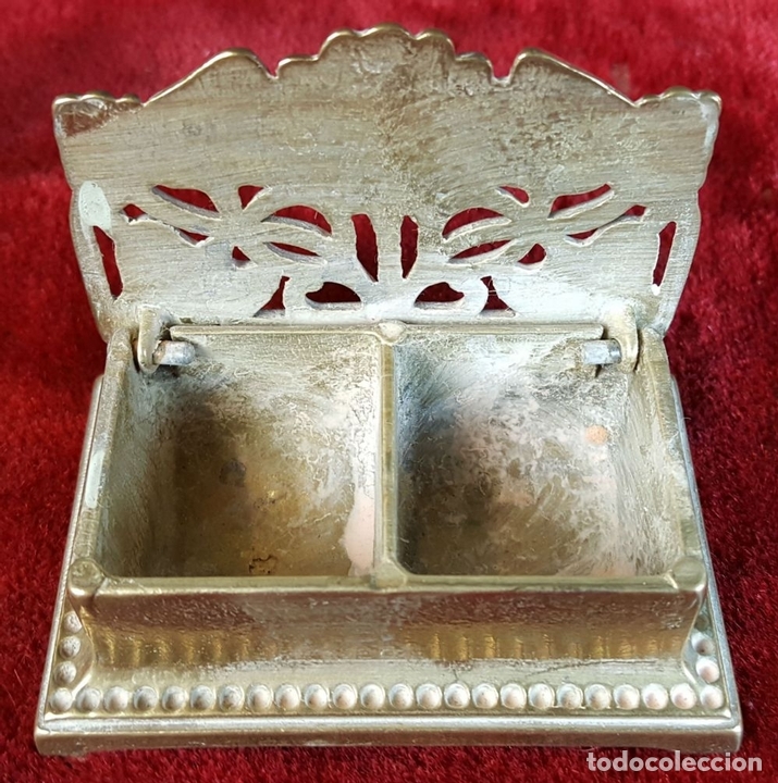Escriban&iacute;a: TINTERO DE SOBREMESA EN BRONCE. PRINCIPIOS SIGLO XX. - Foto 2
