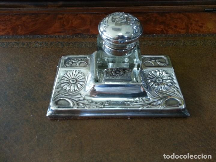 Escriban&iacute;a: TINTERO Y SECANTE PLATA - Foto 2