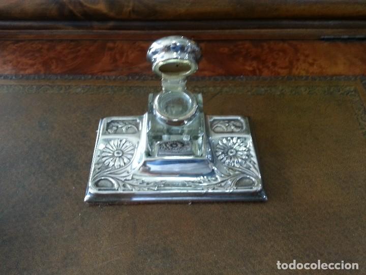 Escriban&iacute;a: TINTERO Y SECANTE PLATA - Foto 5