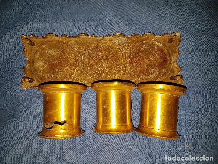 Escriban&iacute;a: Antiguo tintero bronce de escritorio - Foto 4