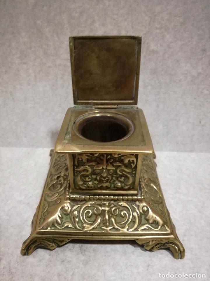 Escriban&iacute;a: ANTIGUO TINTERO / ESCRIBANIA DE BRONCE - Foto 2