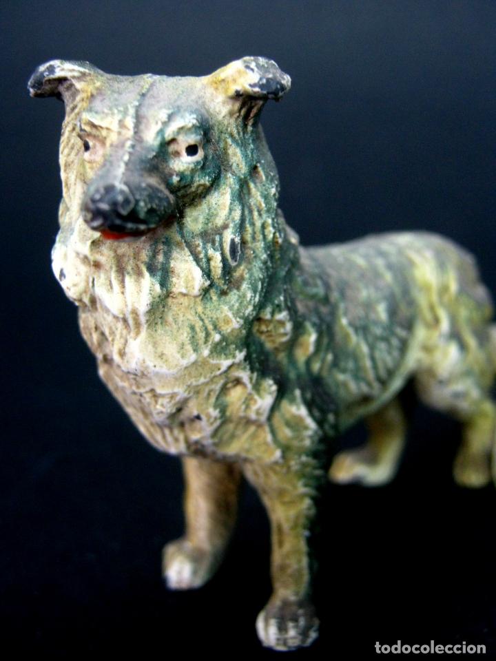 Escriban&iacute;a: 1900 - Antiguo perro con tintero - metal policromado - Foto 4
