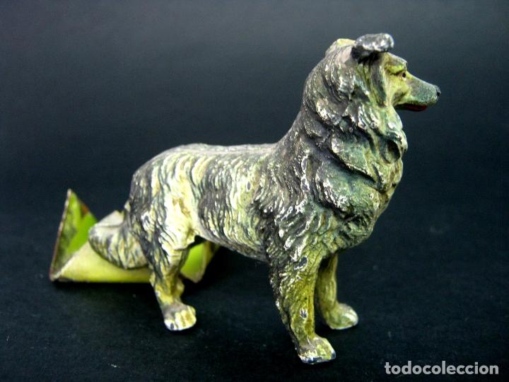 Escriban&iacute;a: 1900 - Antiguo perro con tintero - metal policromado - Foto 5