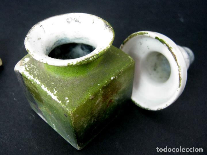 Escriban&iacute;a: 1900 - Antiguo perro con tintero - metal policromado - Foto 7