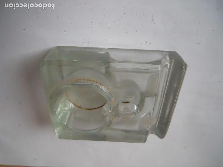 Escriban&iacute;a: antiguo tintero cristal - Foto 2