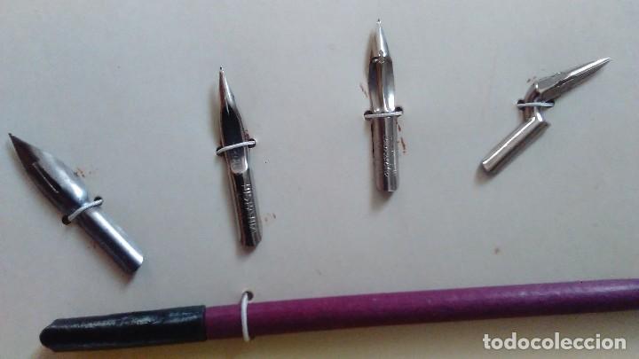 Escriban&iacute;a: Antiguo conjunto de plumillas y palilleros - Foto 12