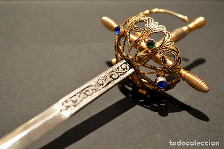 Escriban&iacute;a: ABRECARTAS ESPADA DAGA DE DEDO TOLEDO 24CM - Foto 6
