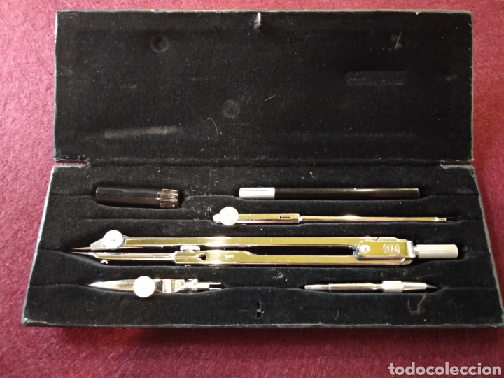 Escriban&iacute;a: Antiguo estuche caja de compas BOFA D406. - Foto 1