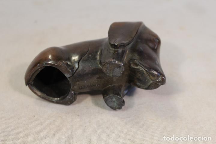 Escriban&iacute;a: tintero perro basset en bronce - Foto 7