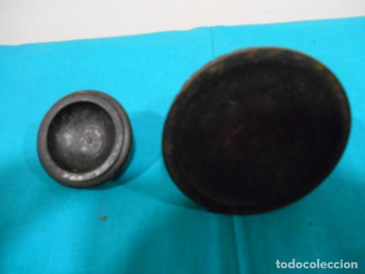 Escriban&iacute;a: ANTIGUO PORTATINTERO DE MADERA DE ESCRIBANIA - Foto 6
