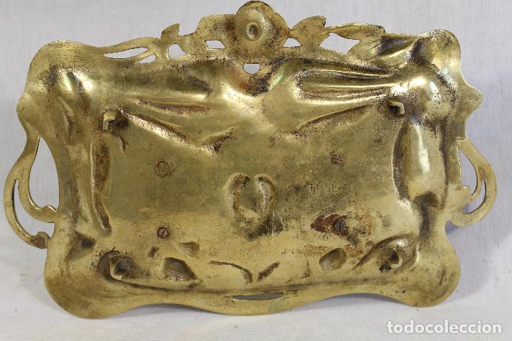 Escriban&iacute;a: tintero escribania modernista en bronce - Foto 3