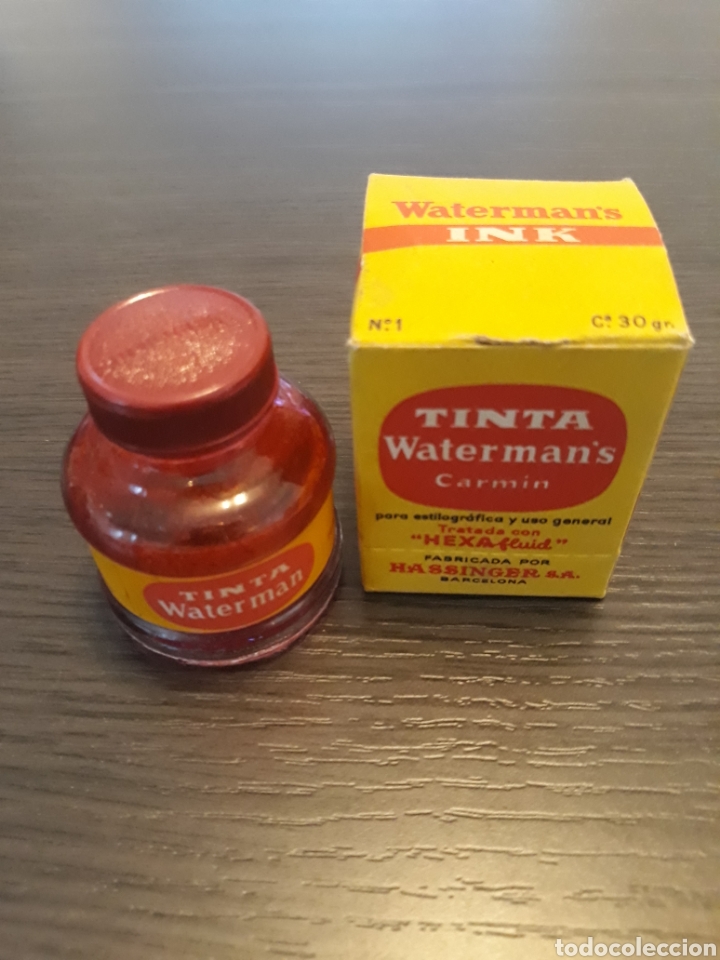 Escriban&iacute;a: Antiguo Tintero WATERMAN N&deg;1 (Carmin) - Foto 1