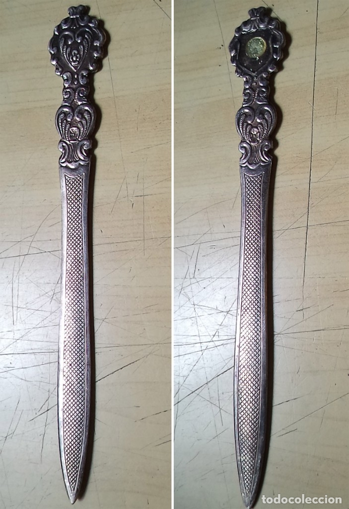 Escriban&iacute;a: 2 ABRECARTAS FORMA DE ESPADA Y CL&Aacute;SICO PLATEADO - Foto 2