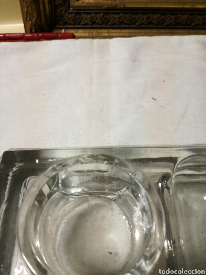 Escriban&iacute;a: Antiguo tintero de cristal - Foto 2