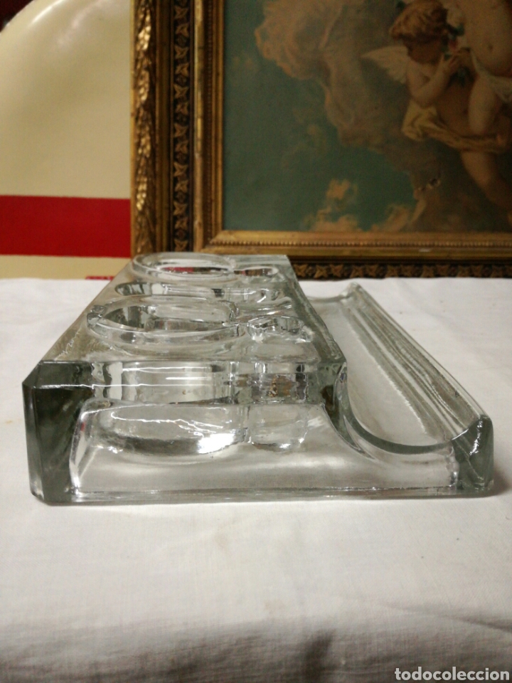 Escriban&iacute;a: Antiguo tintero de cristal - Foto 4