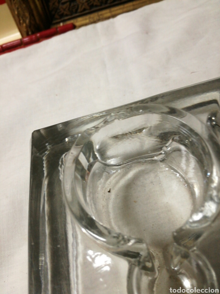 Escriban&iacute;a: Antiguo tintero de cristal - Foto 6