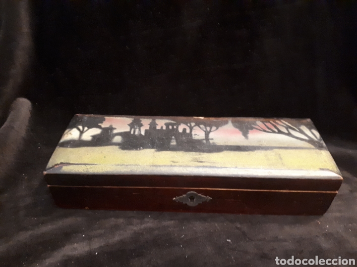Escriban&iacute;a: Antiguo plumier estuche madera - Foto 1