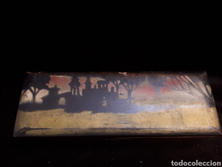 Escriban&iacute;a: Antiguo plumier estuche madera - Foto 2