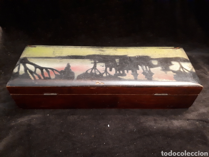 Escriban&iacute;a: Antiguo plumier estuche madera - Foto 3