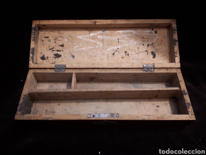 Escriban&iacute;a: Antiguo plumier estuche madera - Foto 5