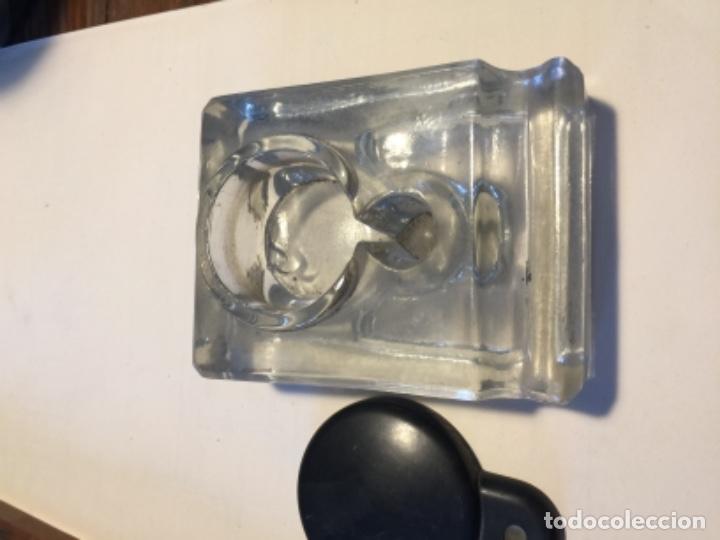 Escriban&iacute;a: Tintero antiguo cristal. - Foto 2