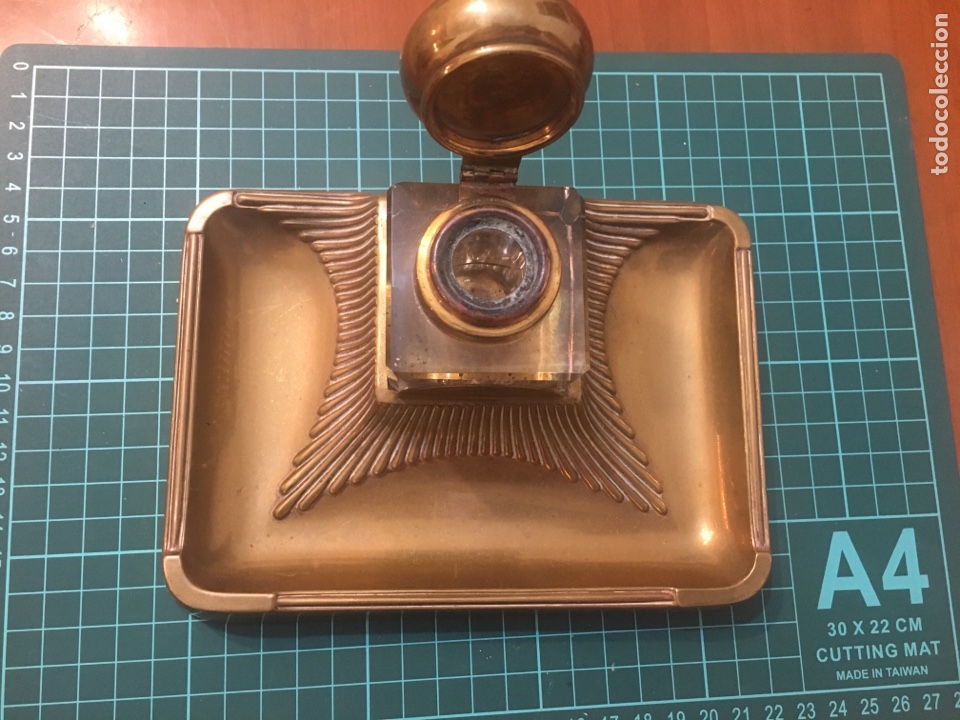 Escriban&iacute;a: Tintero antiguo bronce - Foto 1