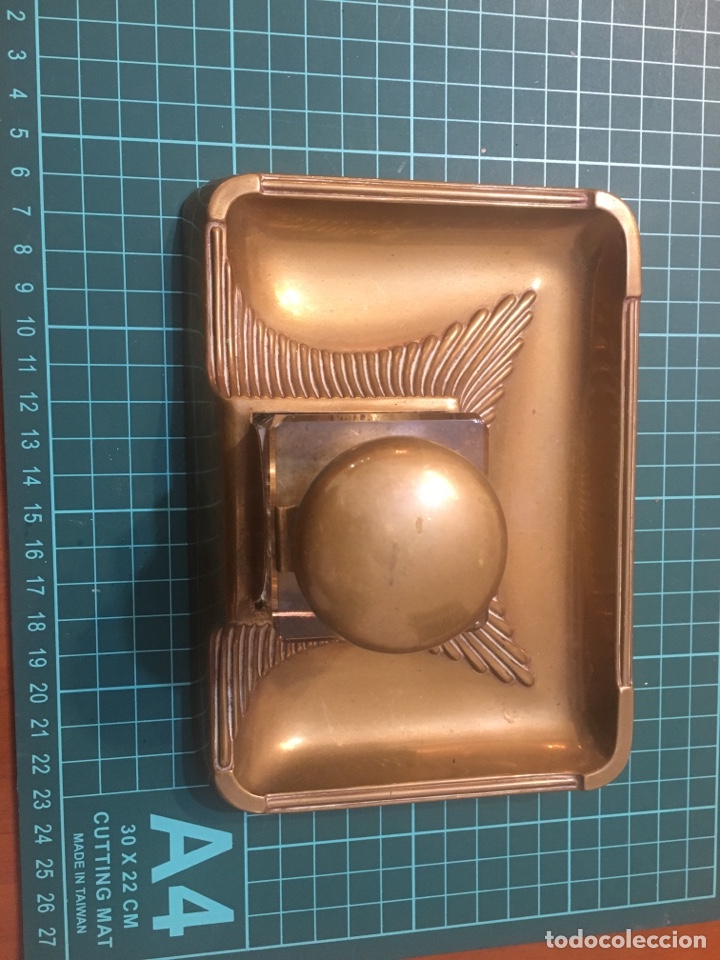 Escriban&iacute;a: Tintero antiguo bronce - Foto 2