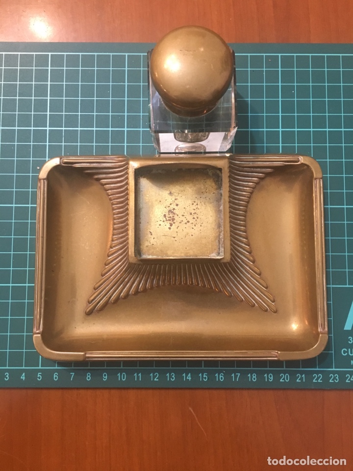 Escriban&iacute;a: Tintero antiguo bronce - Foto 3