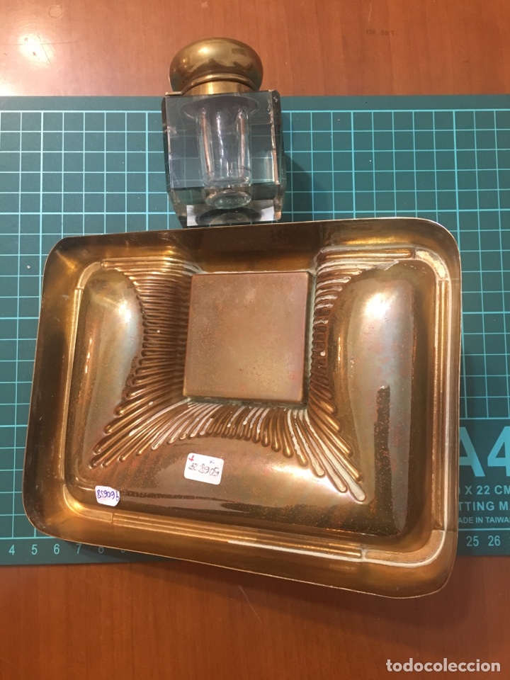 Escriban&iacute;a: Tintero antiguo bronce - Foto 4