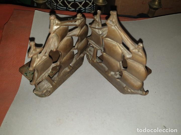 Escriban&iacute;a: SUJETA LIBROS BARCOS BRONCE - Foto 2