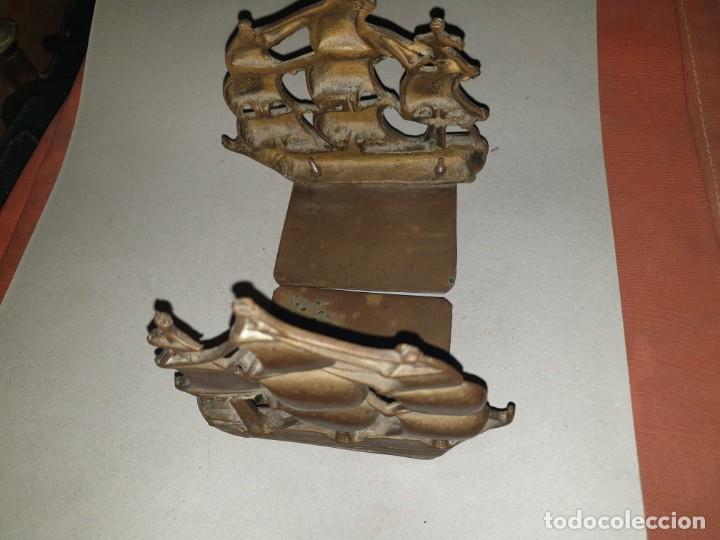 Escriban&iacute;a: SUJETA LIBROS BARCOS BRONCE - Foto 4