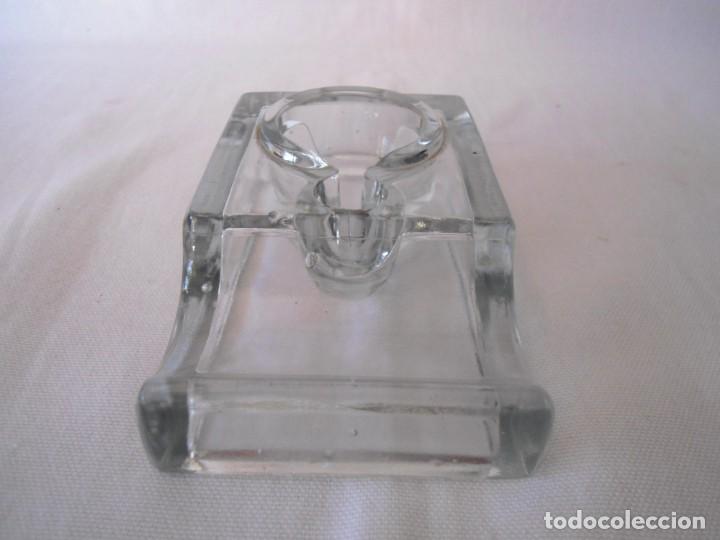 Escriban&iacute;a: ANTIGUO TINTERO DE CRISTAL - Foto 3