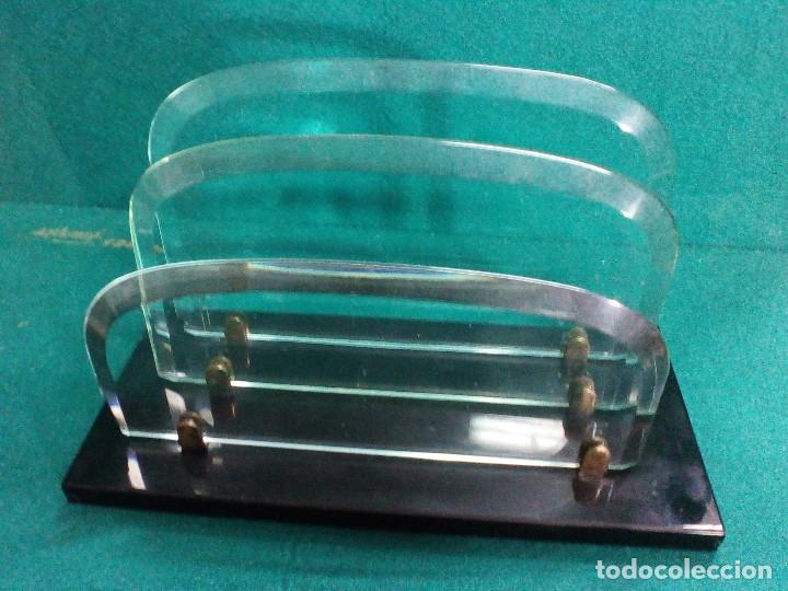 Escriban&iacute;a: ANTIGUO CLASIFICADOR DE MESA DE DESPACHO EN CRISTAL BISELADO - Foto 4