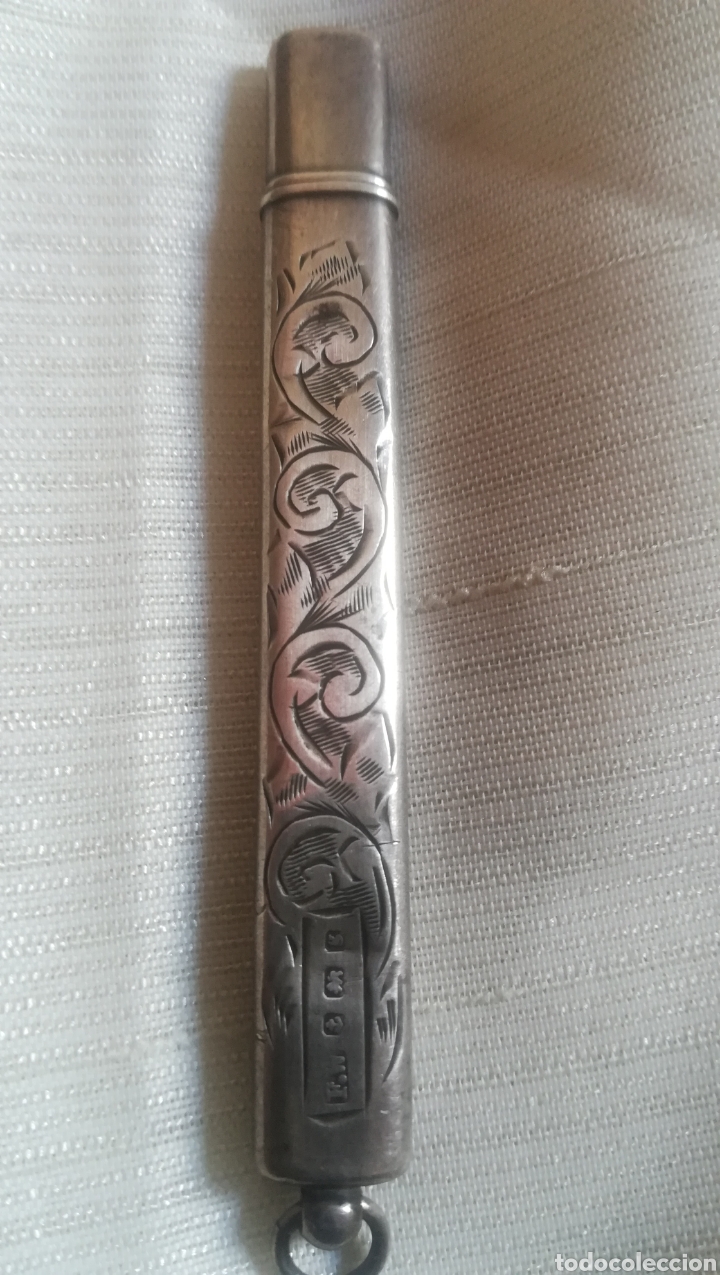 Escriban&iacute;a: Antiguo portalapices de plata - Foto 1