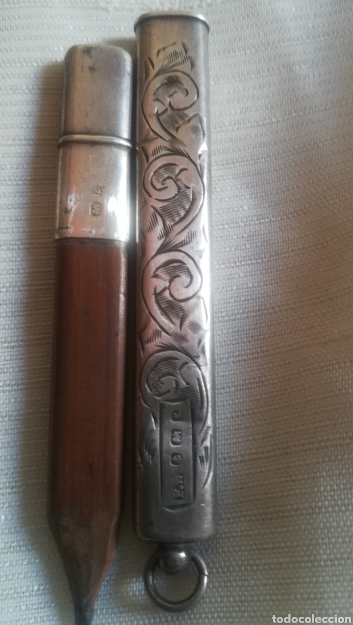 Escriban&iacute;a: Antiguo portalapices de plata - Foto 3