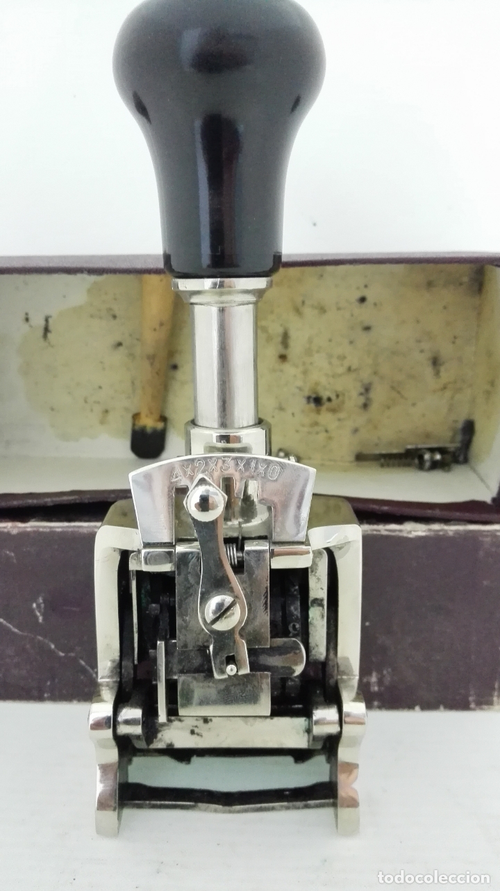 Escriban&iacute;a: ANTIGUO NUMERADOR MODELO 500, 41/2 MM, MARCA EL CASCO - Foto 2