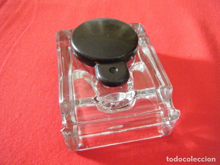 Escriban&iacute;a: TINTERO DE CRISTAL. UN SENO. CON TAPA. - Foto 1