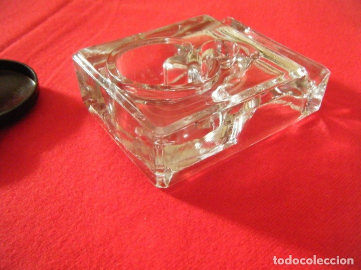 Escriban&iacute;a: TINTERO DE CRISTAL. UN SENO. CON TAPA. - Foto 3