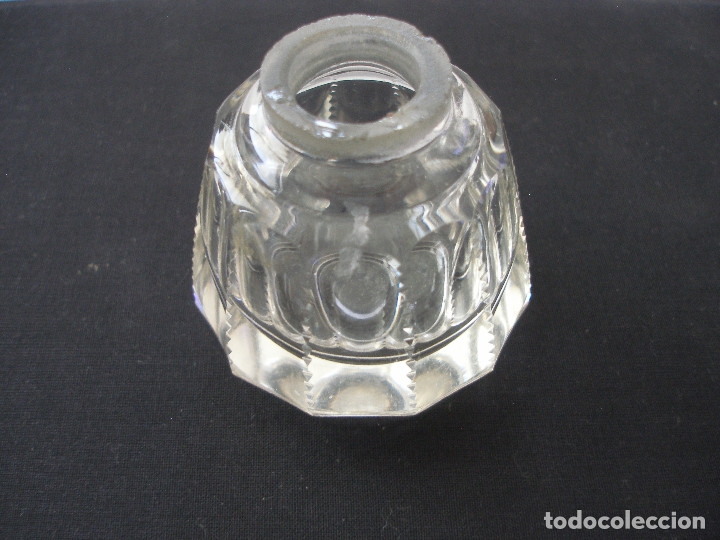 Escriban&iacute;a: Antiguo tintero cristal tallado - Foto 7
