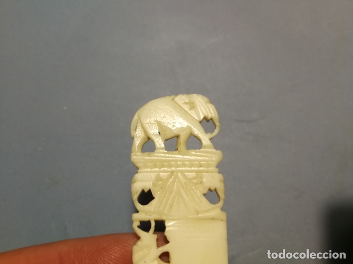 Escriban&iacute;a: ANTIGUO ABRECARTAS DE HUESO TALLADO - Foto 4
