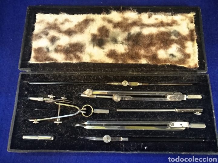 Escriban&iacute;a: Antiguo conjunto de compases en caja original - Foto 1