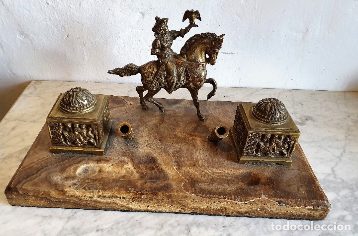 Escriban&iacute;a: ANTIGUA ESCRIBANIA EN BRONCE Y MARMOL - Foto 1