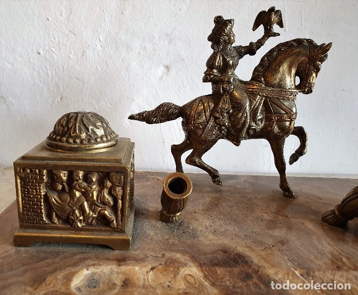 Escriban&iacute;a: ANTIGUA ESCRIBANIA EN BRONCE Y MARMOL - Foto 2