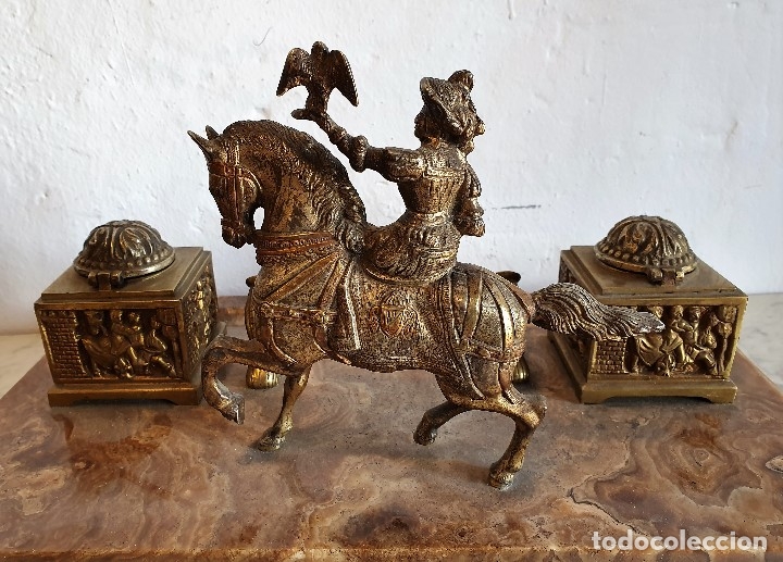 Escriban&iacute;a: ANTIGUA ESCRIBANIA EN BRONCE Y MARMOL - Foto 4