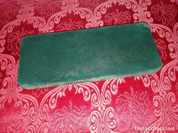 Escriban&iacute;a: antiguo estuche para estilografica kreisler vacio entelado y metal