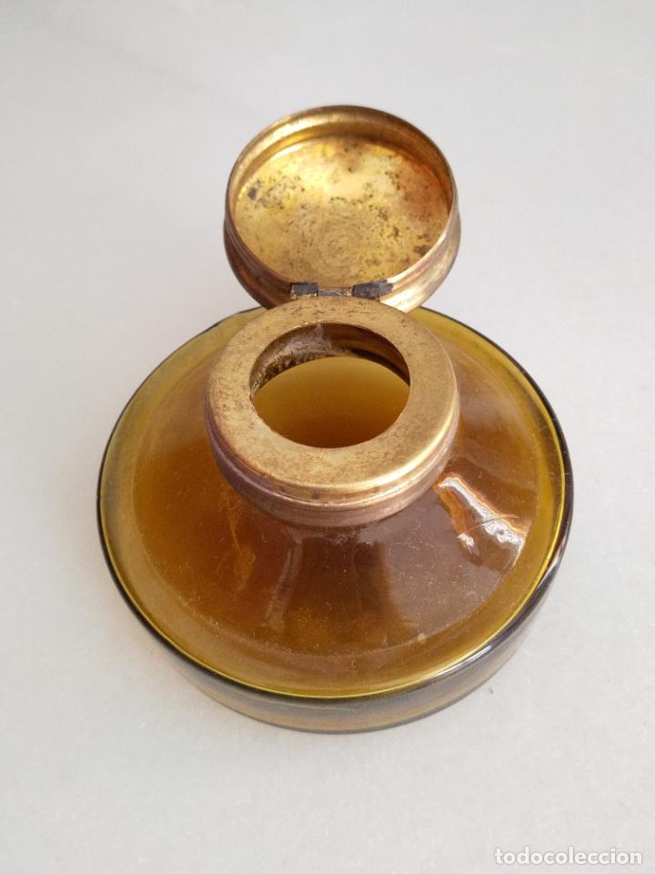 Escriban&iacute;a: Antiguo tintero de cristal soplado - Foto 4