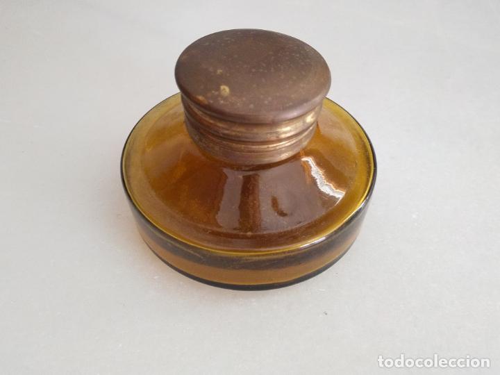 Escriban&iacute;a: Antiguo tintero de cristal soplado - Foto 1