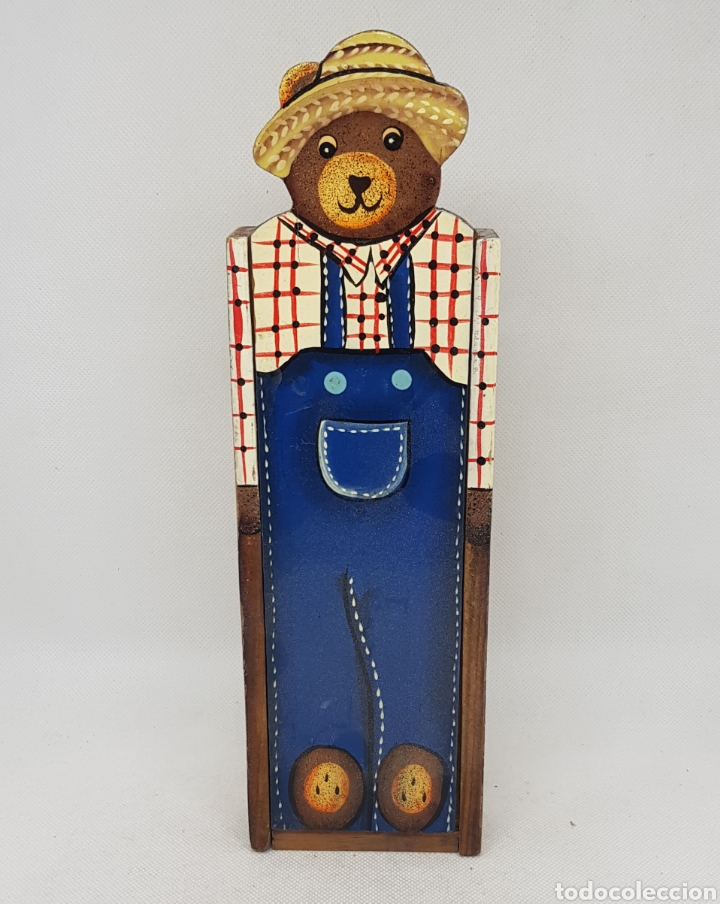 Escriban&iacute;a: Estuche de madera - plumier - oso - car169 - Foto 1